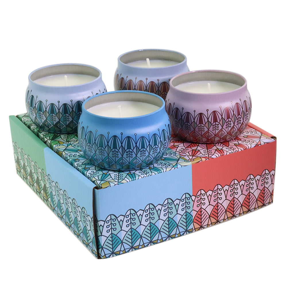 Best Seller 4.4 Oz Candle Massage SPA Gift Set 100% Soy Wax Candle Home Decorations Tin Candles Gift Set