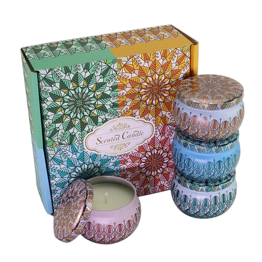 Best Seller 4.4 Oz Candle Massage SPA Gift Set 100% Soy Wax Candle Home Decorations Tin Candles Gift Set