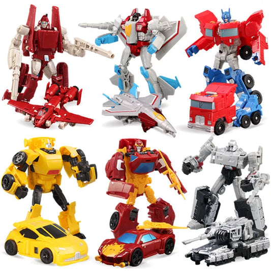 13CM Plastic Transformation Robot Cars Model Toys Kid Classic Robot Car Toys Action & Toy Figures Plastic Education Toys I0301