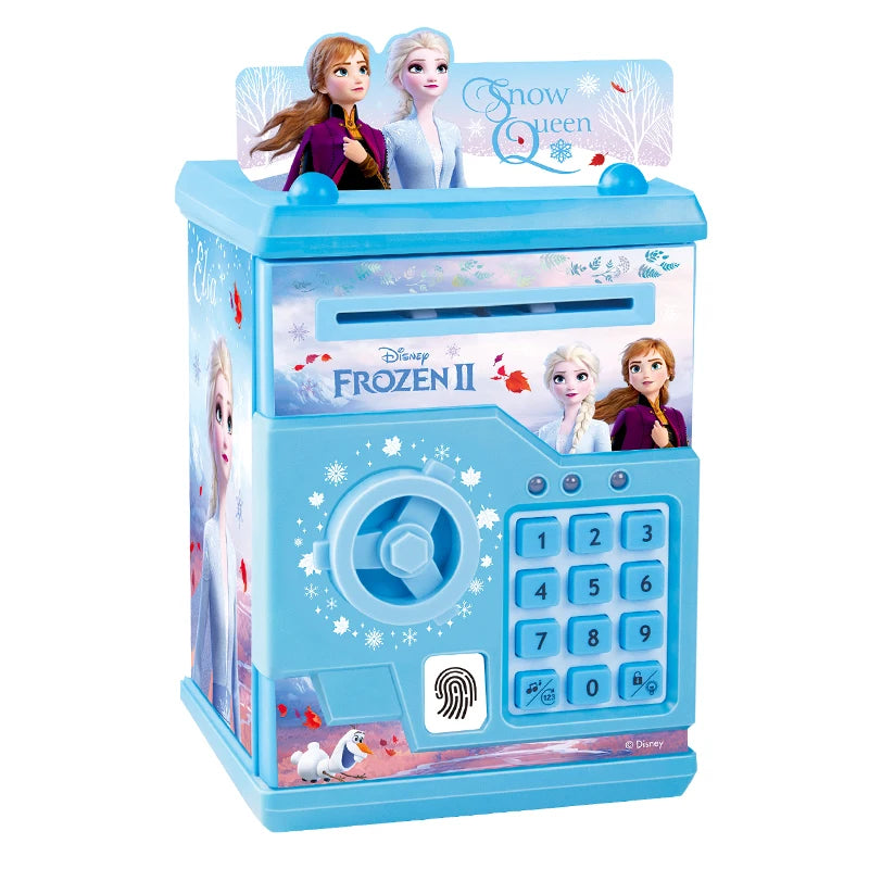 Disney Girls Frozen 2 Fingerprint Piggy Bank Princess Elsa Stitch Password Box Storage Box Girl Gift Creativity Toy