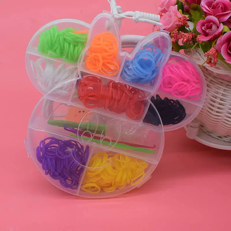 600pcs Children Diy Toys Rubber Bands Bracelet Loom Girl Hair Band Colorful Gum Make Woven Bracelets Kids Gift Toy Dropshipping