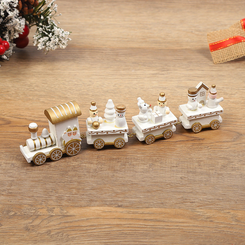 Christmas Wooden Train Mini Train Decor Set for Christmas Party  Kids Gift Set Under Christmas Tree Decorations