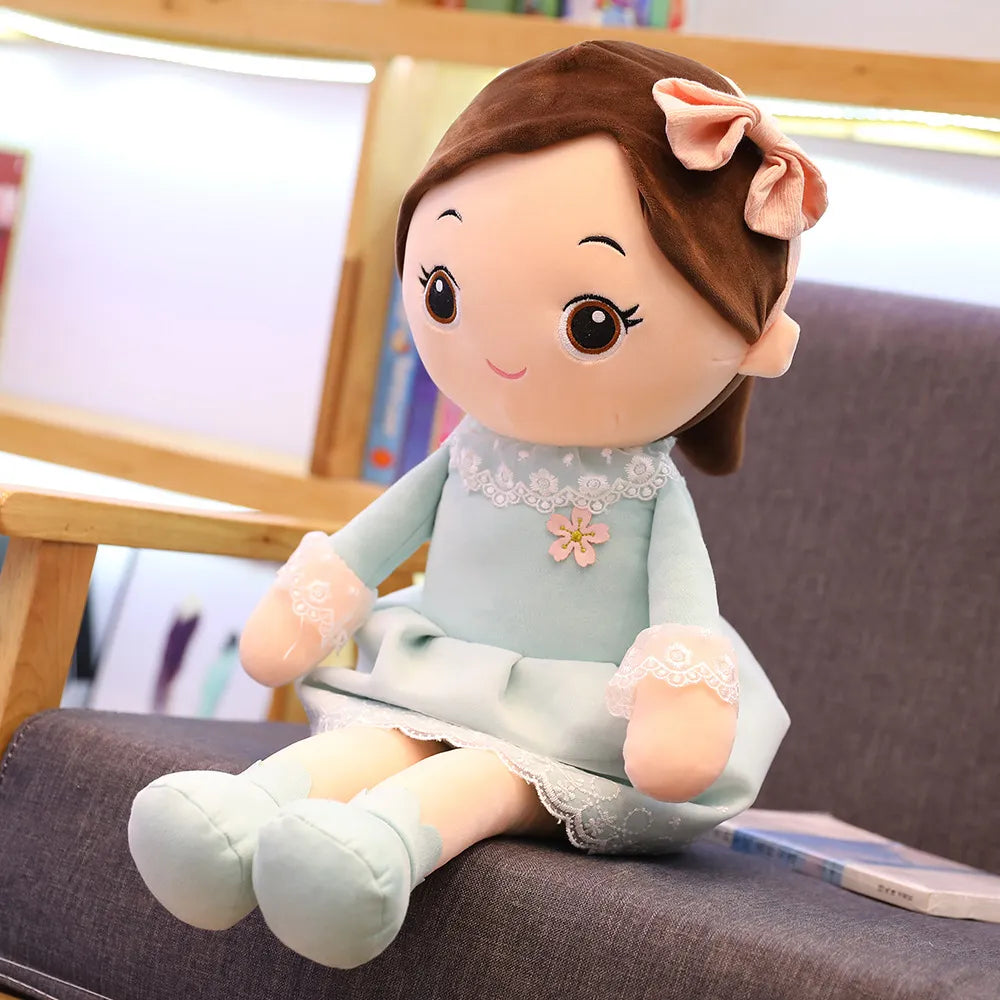 40-90cm Kawaii Plush Girl Dolls With Lace Clothes Soft Stuffed Dolls Lovely Plush Toys Girl Toys Kids Birthday Valentine Gift