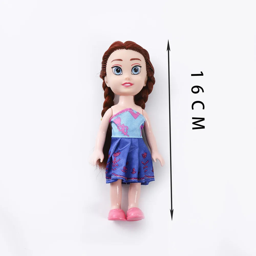 16cm Princess Elsa Doll Anna Snow Queen Children Girls Toys Birthday Christmas Gifts for Kids Sharon Dolls