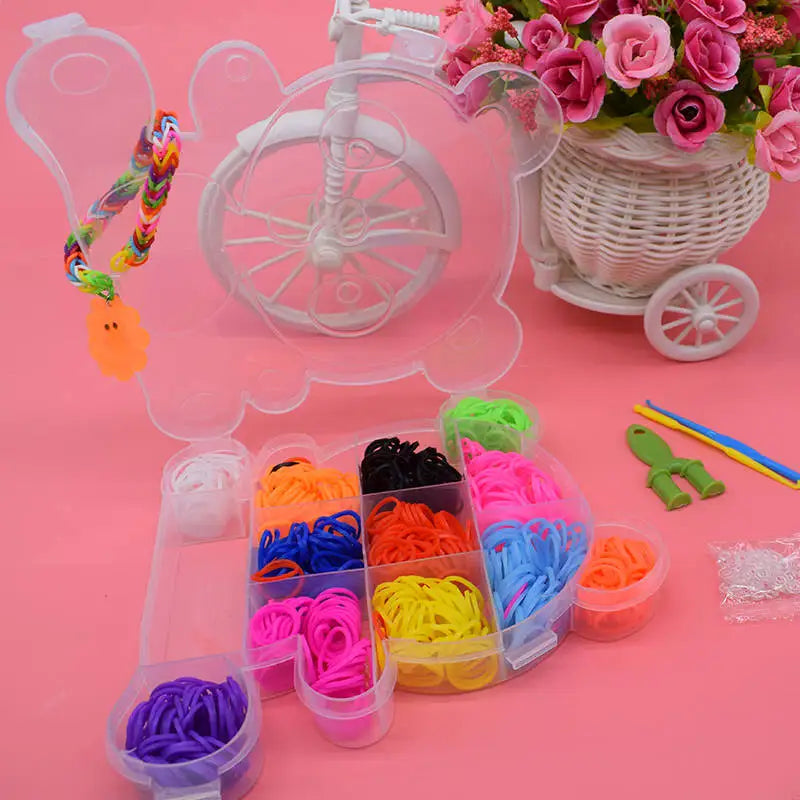 600pcs Children Diy Toys Rubber Bands Bracelet Loom Girl Hair Band Colorful Gum Make Woven Bracelets Kids Gift Toy Dropshipping