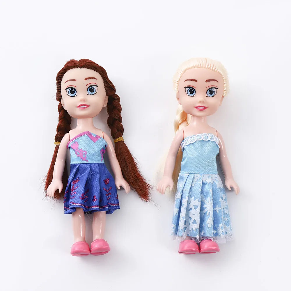 16cm Princess Elsa Doll Anna Snow Queen Children Girls Toys Birthday Christmas Gifts for Kids Sharon Dolls