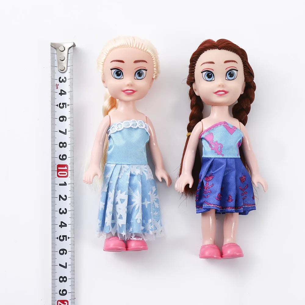 16cm Princess Elsa Doll Anna Snow Queen Children Girls Toys Birthday Christmas Gifts for Kids Sharon Dolls