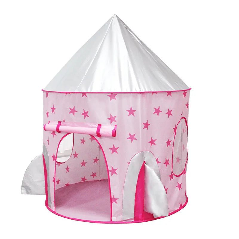 Children's Outdoor Tent Indoor Play House Folding Tent Spaceship Tunnel 3 in 1 Set Yurt Castle Toy Gift for Boys Girls Kids