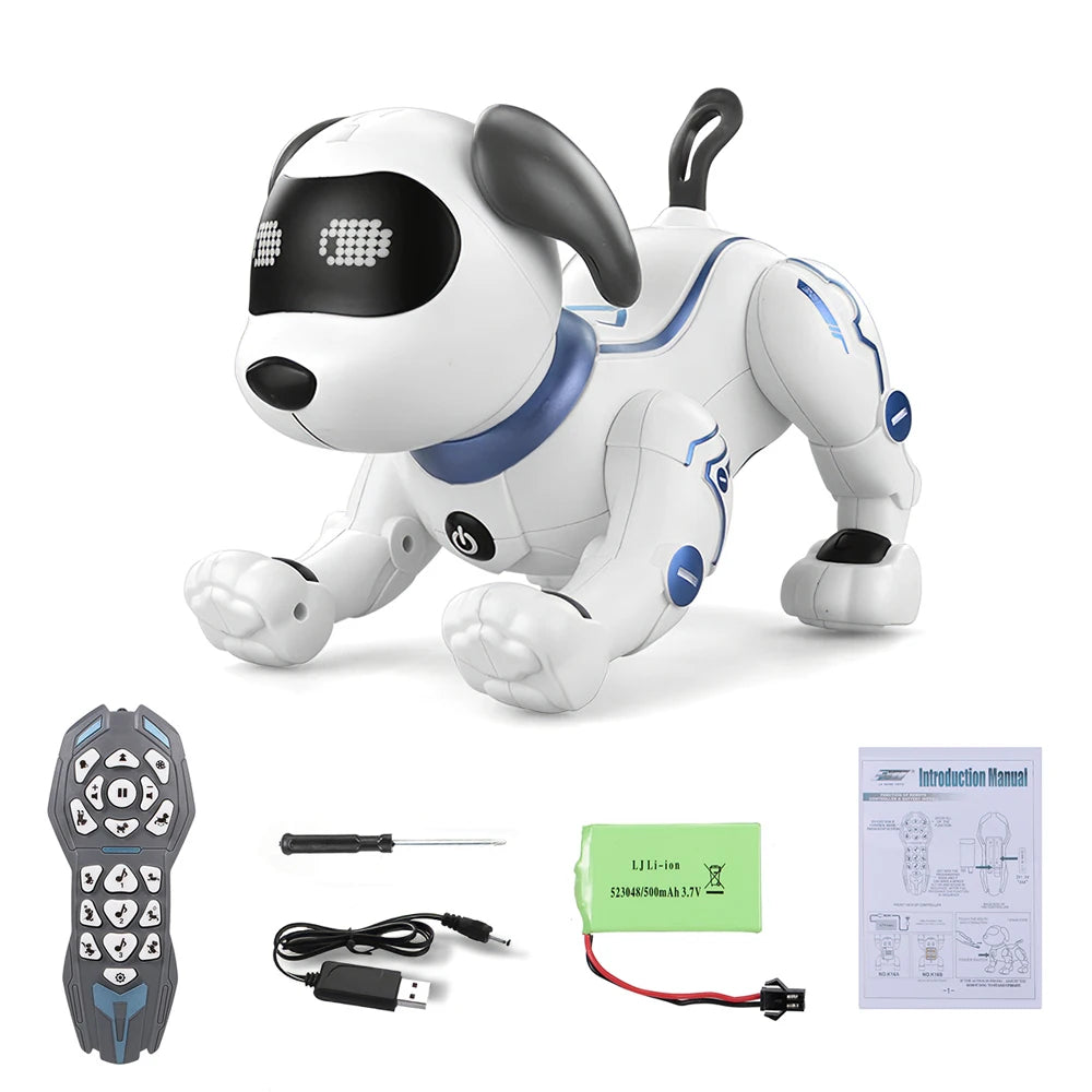 LE NENG TOYS K16A Electronic Animal Pets RC Robot Dog Voice Remote Control Toys Music Song Toy for Kids RC Toys Birthday Gift