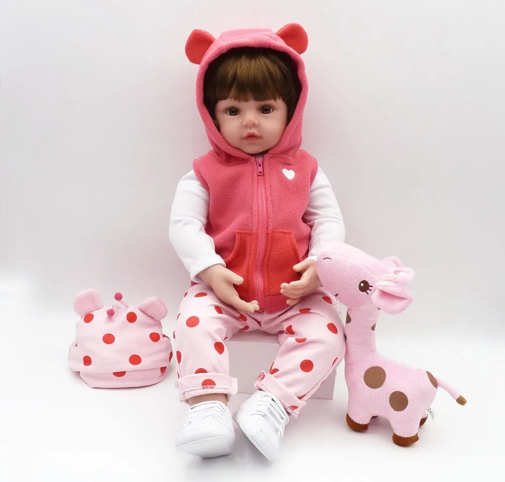 Bebe Doll Reborn Toddler 47cm Soft Silicone Reborn  Baby Dolls Soft Body Lifelike Menina  Christmas Surprice Girl Gifts Doll