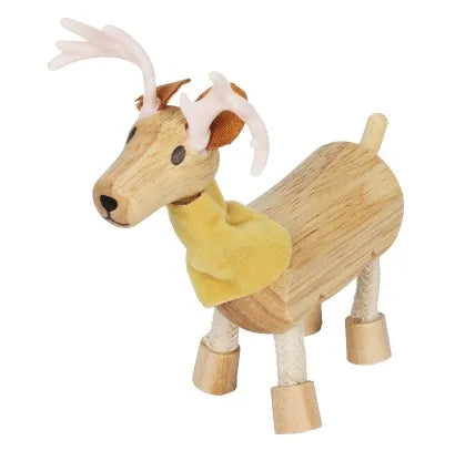 Wooden Cutely Animals Doll Small Emulation Animal Models Baby Kids Learning Toys Animal Figurines Dolls Environmentally Friendly