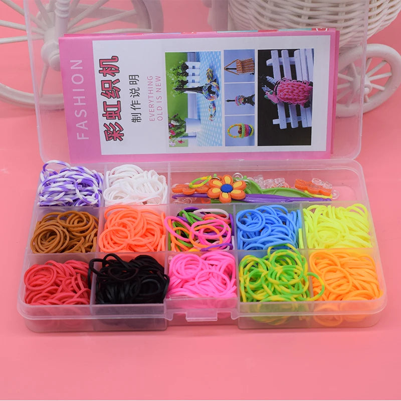 600pcs Children Diy Toys Rubber Bands Bracelet Loom Girl Hair Band Colorful Gum Make Woven Bracelets Kids Gift Toy Dropshipping