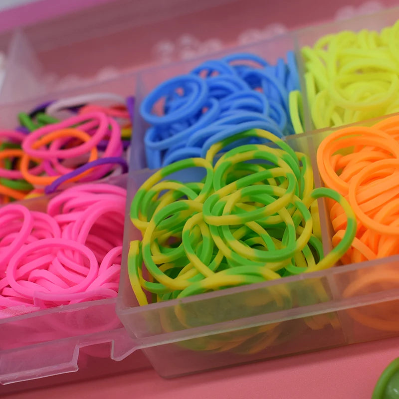 600pcs Children Diy Toys Rubber Bands Bracelet Loom Girl Hair Band Colorful Gum Make Woven Bracelets Kids Gift Toy Dropshipping