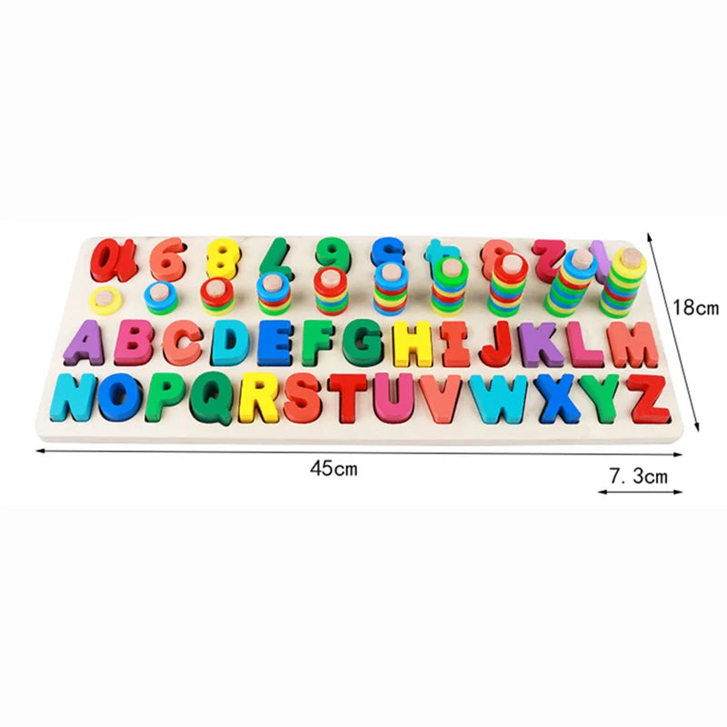 Montessori Toys Wooden Math Toys Educational Teaching Aids Board Geometry Baby Digital Counting Toy Set Preschool Children Toys