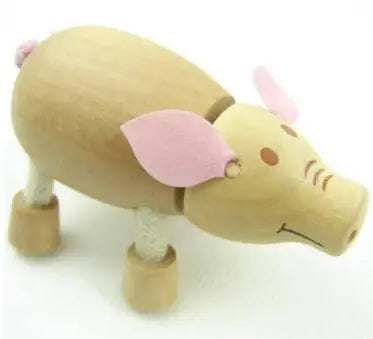 Wooden Cutely Animals Doll Small Emulation Animal Models Baby Kids Learning Toys Animal Figurines Dolls Environmentally Friendly