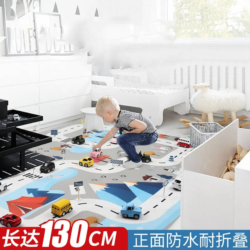 Baby City Map Toys Car Parking Road Map Toy Model Car Climbing Mats English Version Boys Girls Play Game Map Racing Mat Toys New