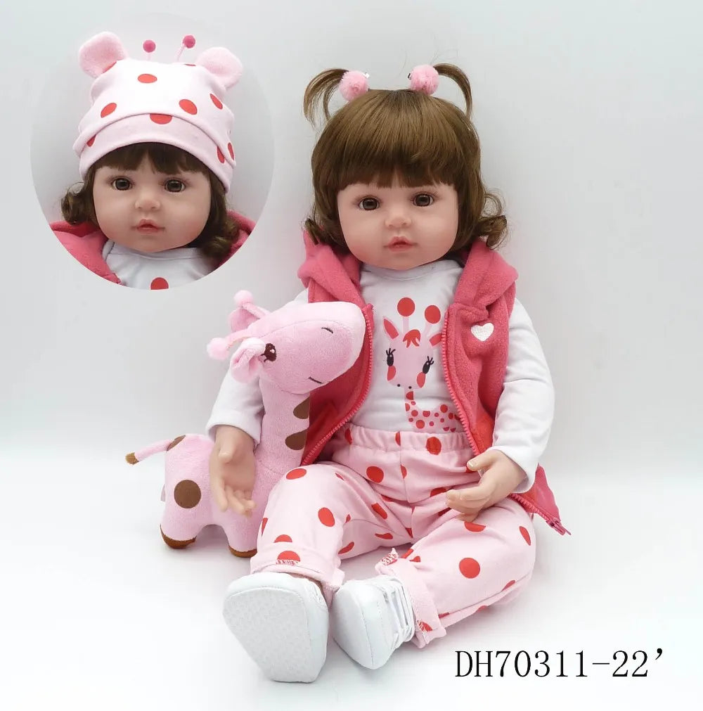 Bebe Doll Reborn Toddler 47cm Soft Silicone Reborn  Baby Dolls Soft Body Lifelike Menina  Christmas Surprice Girl Gifts Doll