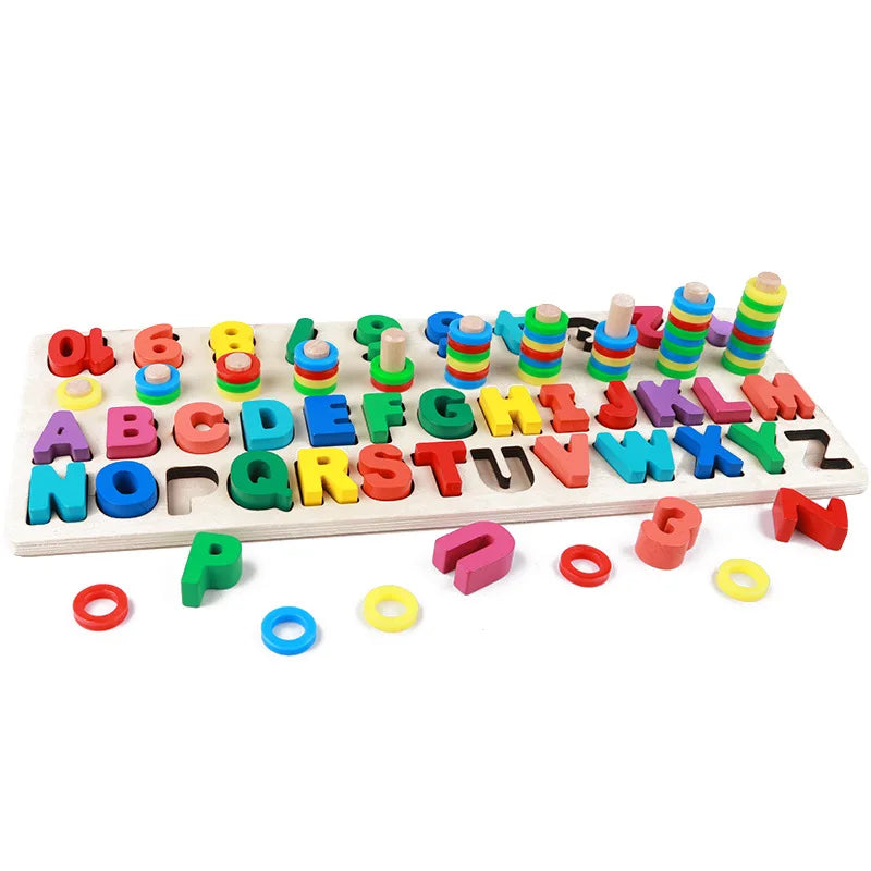 Montessori Toys Wooden Math Toys Educational Teaching Aids Board Geometry Baby Digital Counting Toy Set Preschool Children Toys