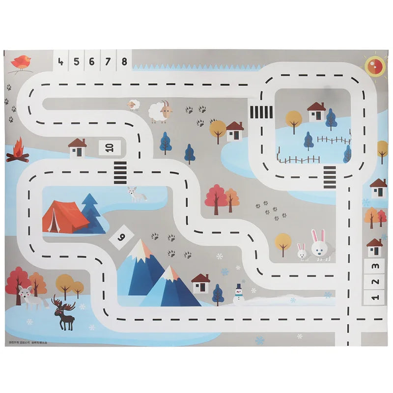 Baby City Map Toys Car Parking Road Map Toy Model Car Climbing Mats English Version Boys Girls Play Game Map Racing Mat Toys New