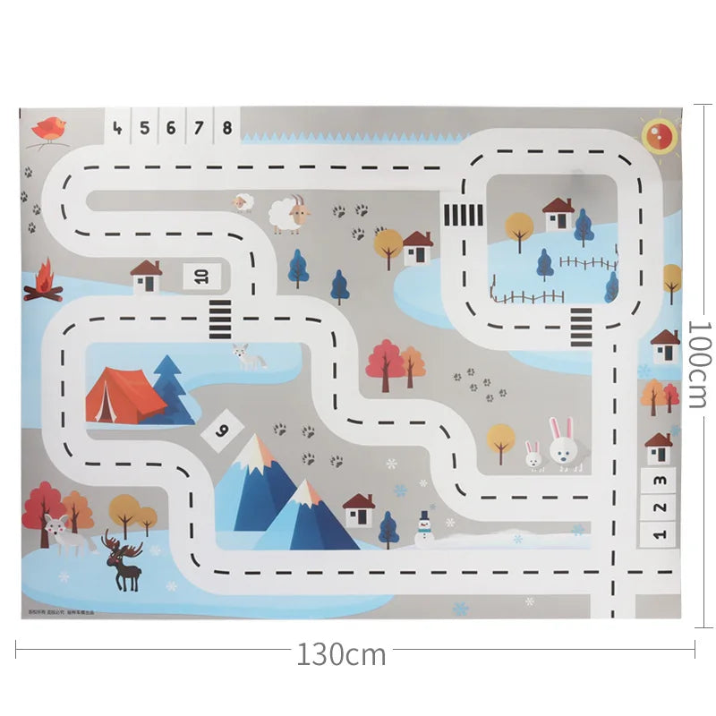 Baby City Map Toys Car Parking Road Map Toy Model Car Climbing Mats English Version Boys Girls Play Game Map Racing Mat Toys New