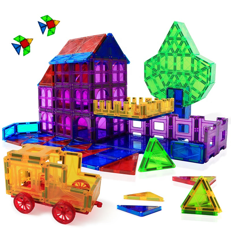 Magplayer Education Toys 112 Pieces Magnetic Tiles Toy Set for Kids