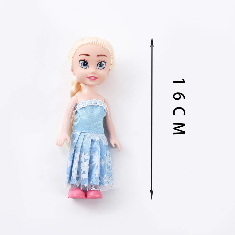 16cm Princess Elsa Doll Anna Snow Queen Children Girls Toys Birthday Christmas Gifts for Kids Sharon Dolls