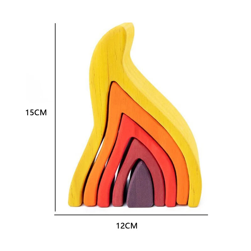 Baby Toys Rainbow Building Blocks Wooden Toys for Kids Creative Rainbow Stacker Montessori Educational Toy for Children