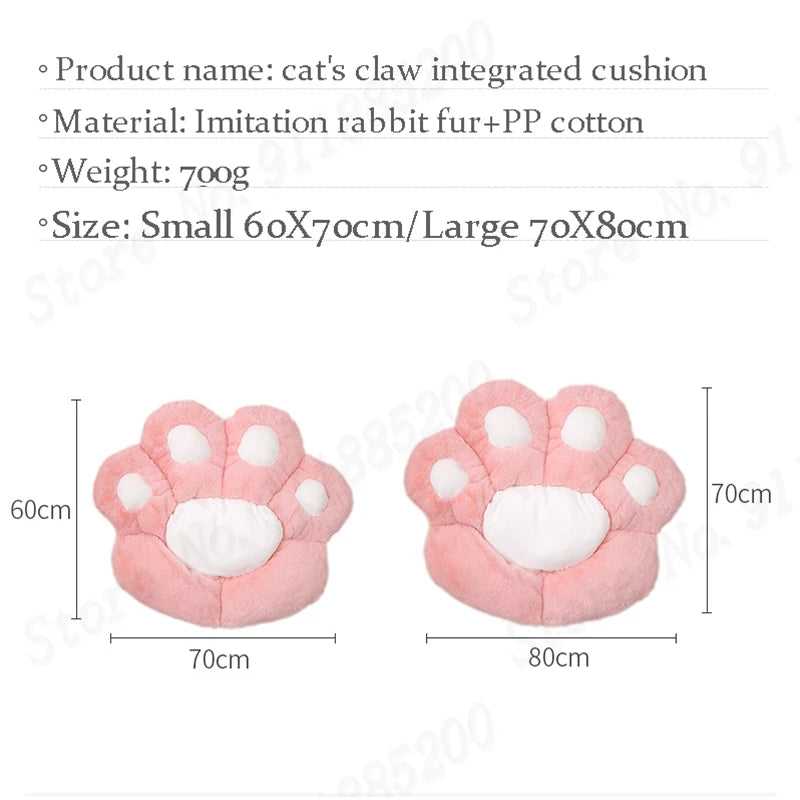 Cushion Cat Claw Cute Bay Window Carpet Cushion 70X80cm Girls Chair Cushion Dormitory Student Lazy Back Cushion One