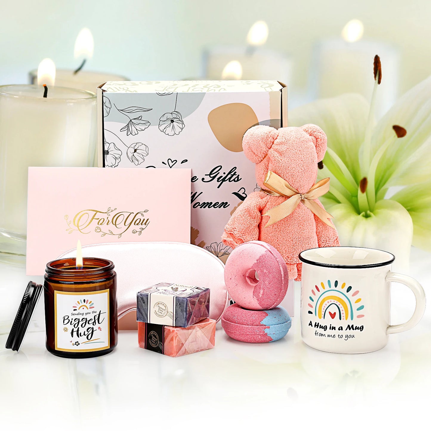 Sleep Relaxation Spa Bath Gifts Set for Women-Not a Day Over Fabulous Mug Birthday Gifts-Get Well Soon Pamper Hamper Gifts