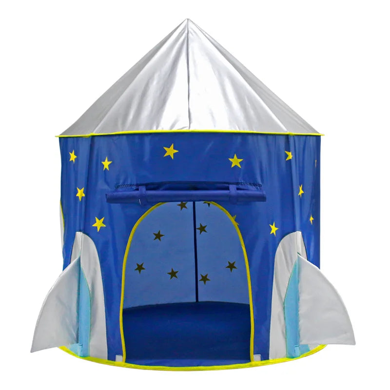 Children's Outdoor Tent Indoor Play House Folding Tent Spaceship Tunnel 3 in 1 Set Yurt Castle Toy Gift for Boys Girls Kids