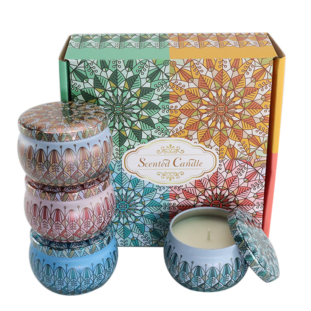 Best Seller 4.4 Oz Candle Massage SPA Gift Set 100% Soy Wax Candle Home Decorations Tin Candles Gift Set