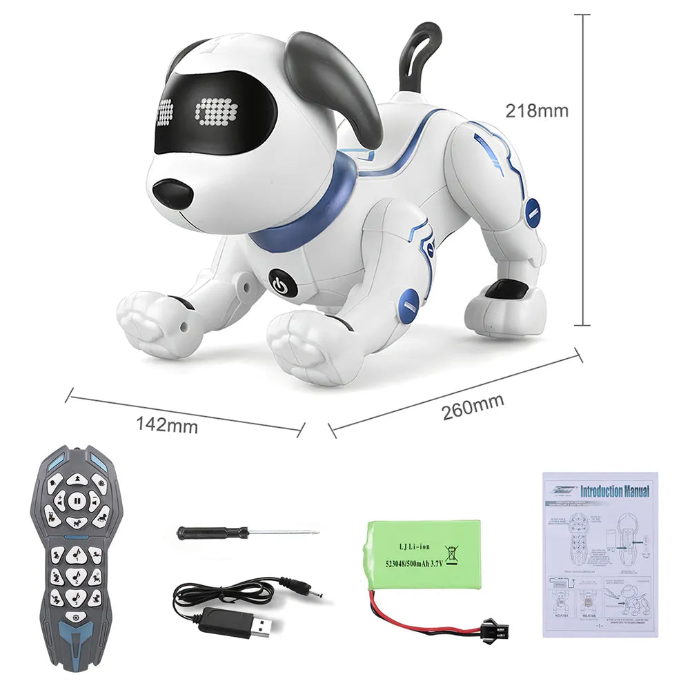 LE NENG TOYS K16A Electronic Animal Pets RC Robot Dog Voice Remote Control Toys Music Song Toy for Kids RC Toys Birthday Gift