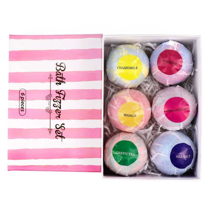 DROPSHIPPING 6 Colors Scents Perfect Bubble Spa Bath Handmade Bath Bombs Gift Set for Birthday Mothers Day Gifts Idea