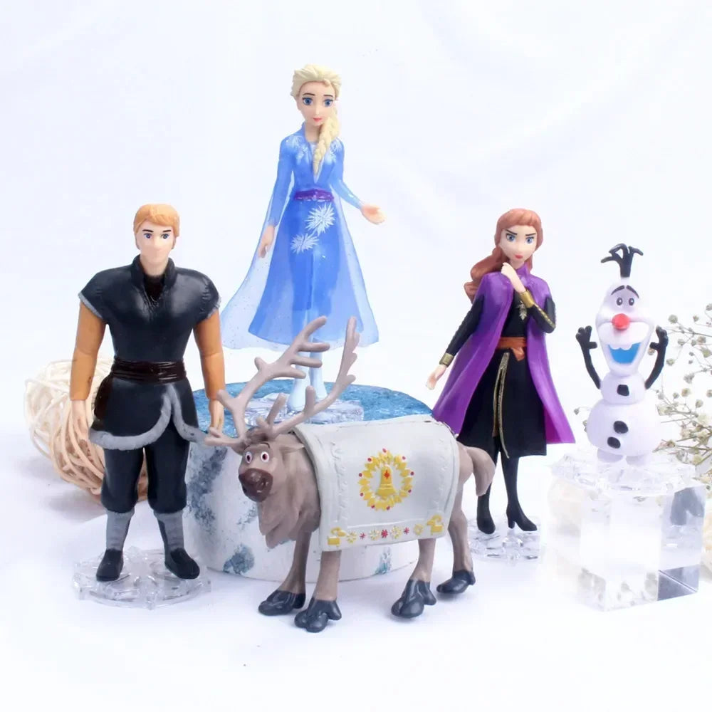 5/6pcs Disney Frozen 2 Snow Queen Elsa Anna PVC Action Figure Olaf Kristoff Sven Anime Dolls Figurines Kids Toy Girls Gifts