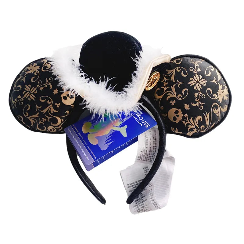 2024 Disney Mickey Ears Headband Firework Headband With Jack Pumpkin King Cosplay Hairband Disneyland Letter Headband Gift