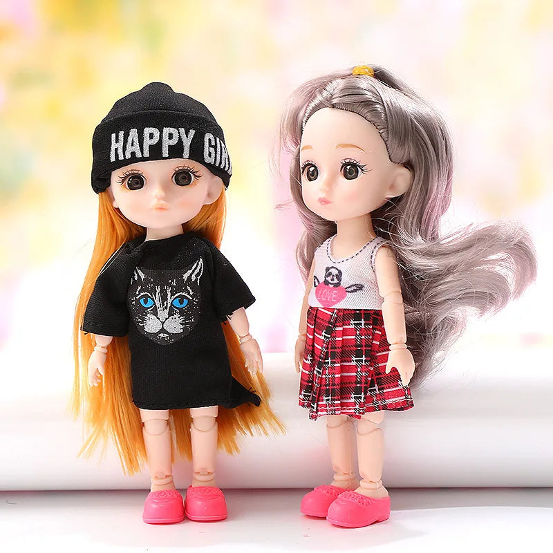 16cm BJD Doll 1/12 With Clothes and Shoes DIY Movable 13 Joints Fashion Cute Princess Figure Girl Gift Child Toys