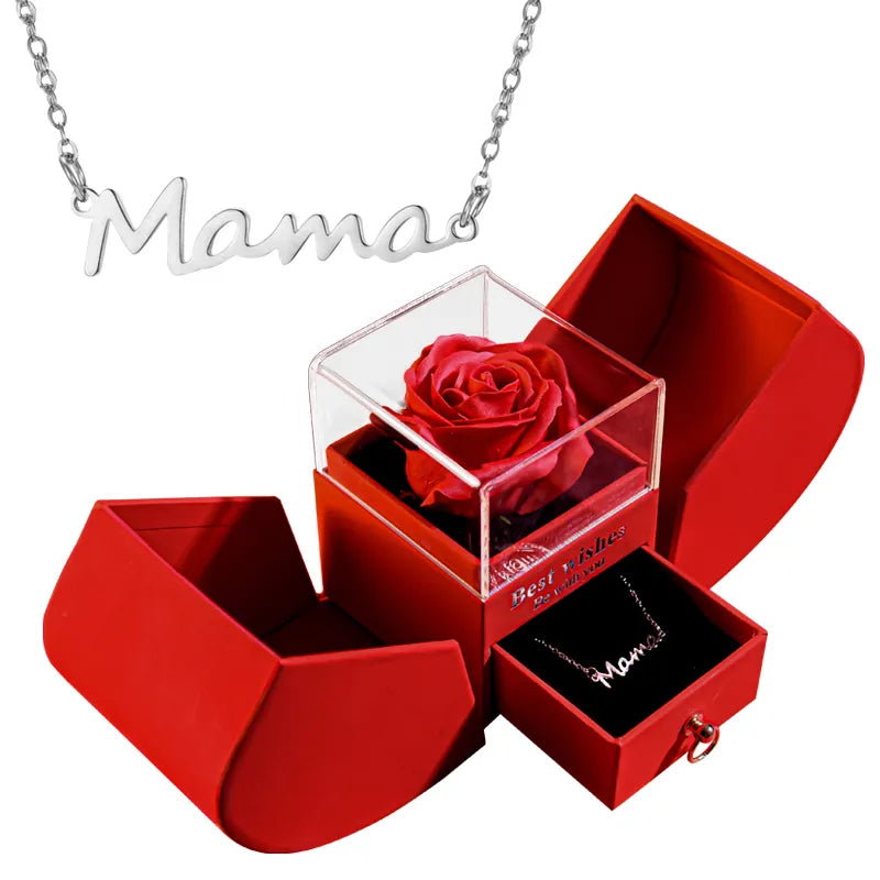 Valentine's Day Jewelry Pendant Necklace /W Soap Forever Rose Gift Box Mother's Day Necklace Jewelry Gifts for Girlfriend Women