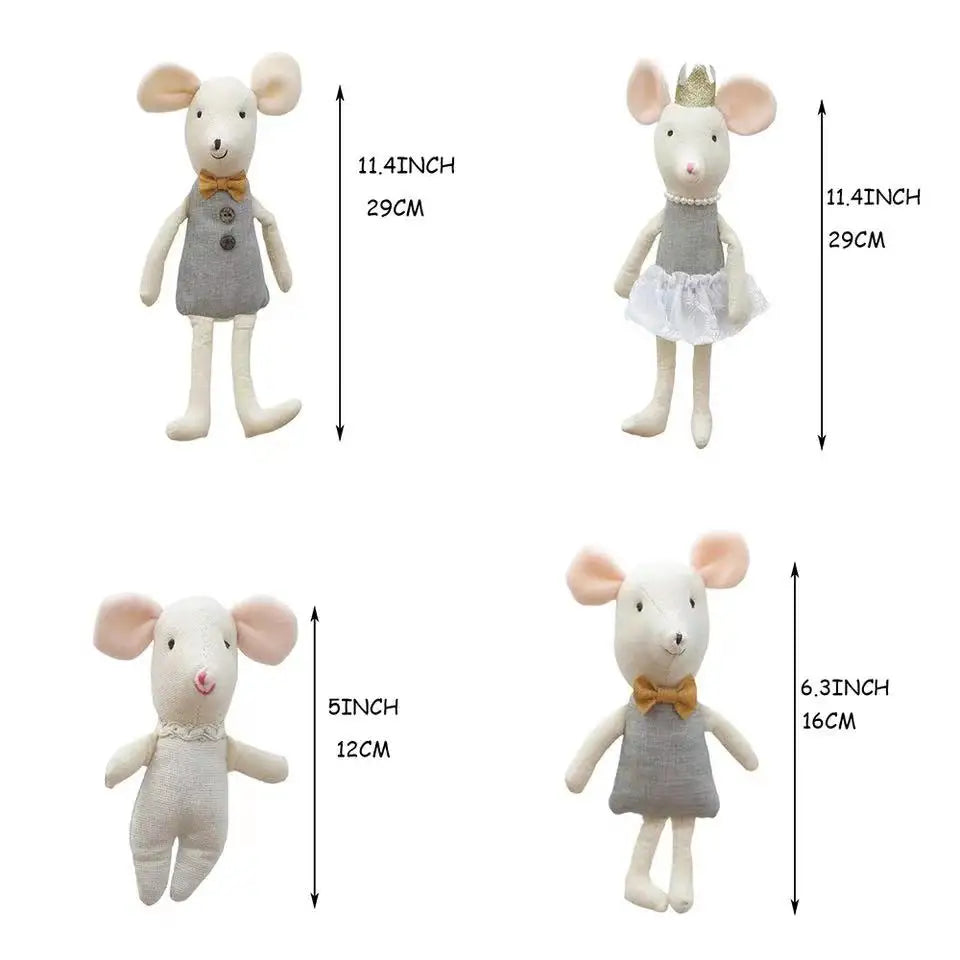 Legmic Toys for Kids Cute Baby Dolls Boy Girl the Mouse Family Mini Plush Doll House