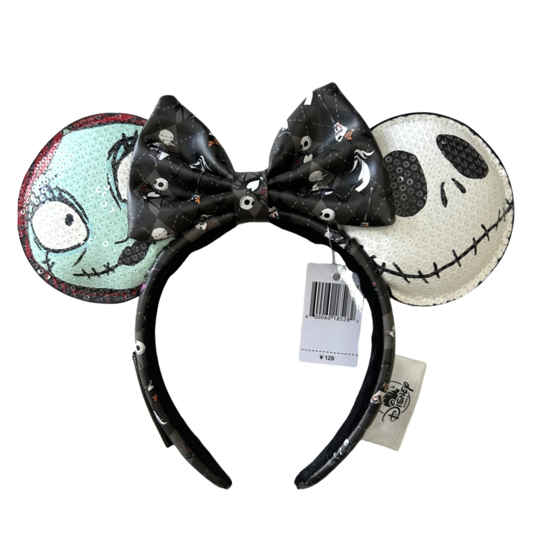 2025 Disney Minnie Ear Headband for Women Disneyland Hairband Mickey Adult/Child Leather Plush Sequin Cosplay Girls Accessories