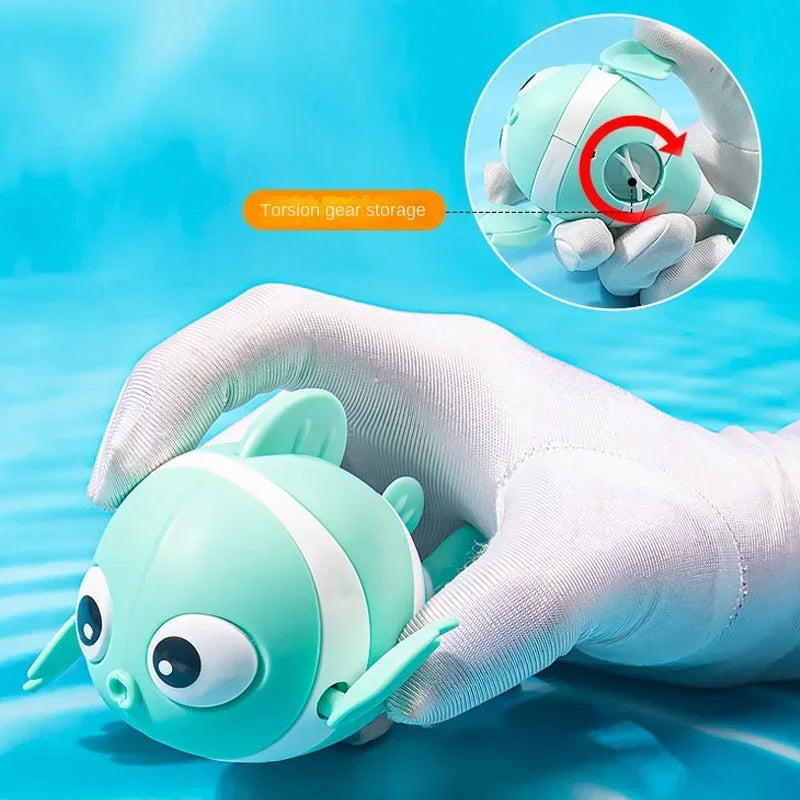 Bath Toys Cute Swimming Clown Fish Bath Toy for Toddlers Floating Wind Up Toys for Boy Girl New Born Baby Bathtub Toddler Toys