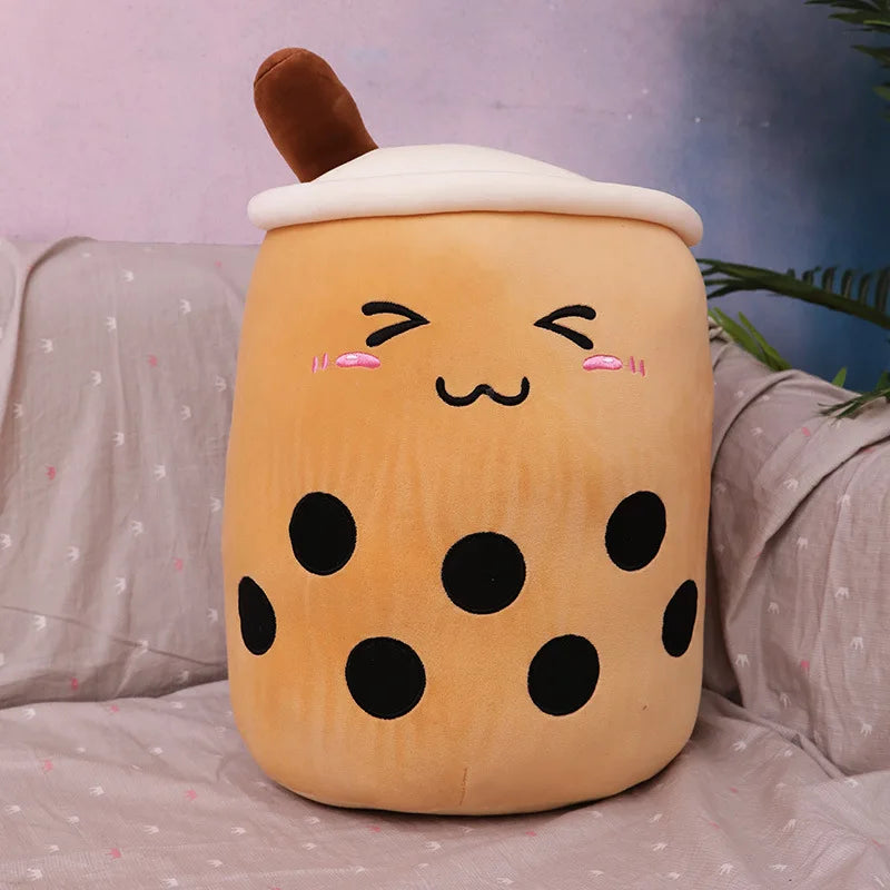 24cm Milk Tea Pillow Kawaii Soft Stuffed Plush Toys Boba Tea Plushie Toy for Kids Toys Birthday Gifts