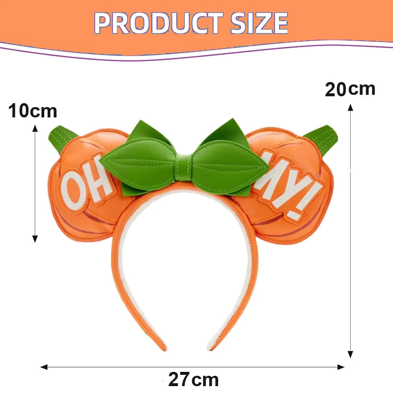 2024 Disney Mickey Ears Headband Firework Headband With Jack Pumpkin King Cosplay Hairband Disneyland Letter Headband Gift