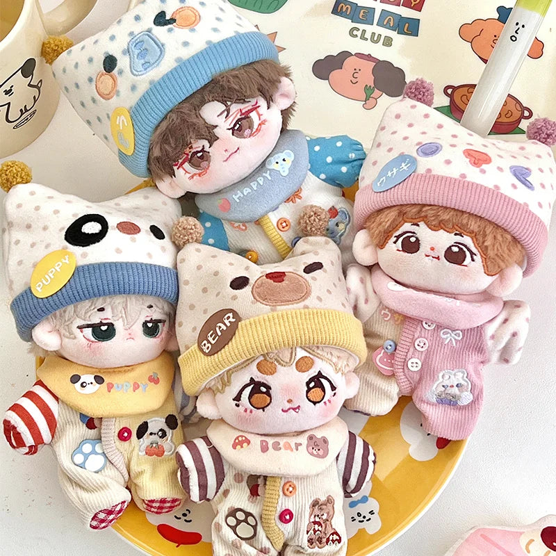 Doll Clothes 10cm 20cm Idol Dolls Accessories Plush Doll's Clothing Sweater Stuffed Toy Dolls Outfit for Korea Kpop EXO Dolls