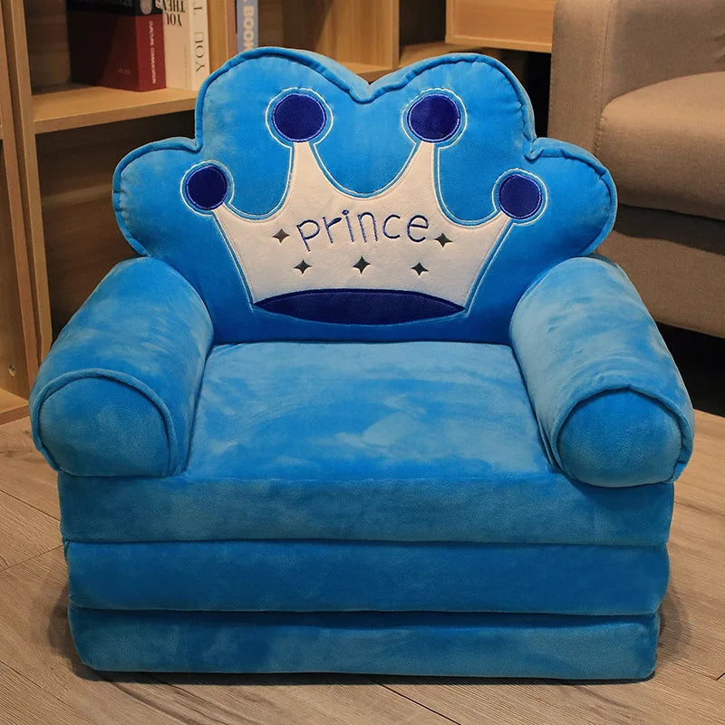 MOMO Children Sofa Cute Cartoon Lazy Folding Small Sofa Bed Girl Princess Baby Toddler Dual-Purpose Small Child Seat