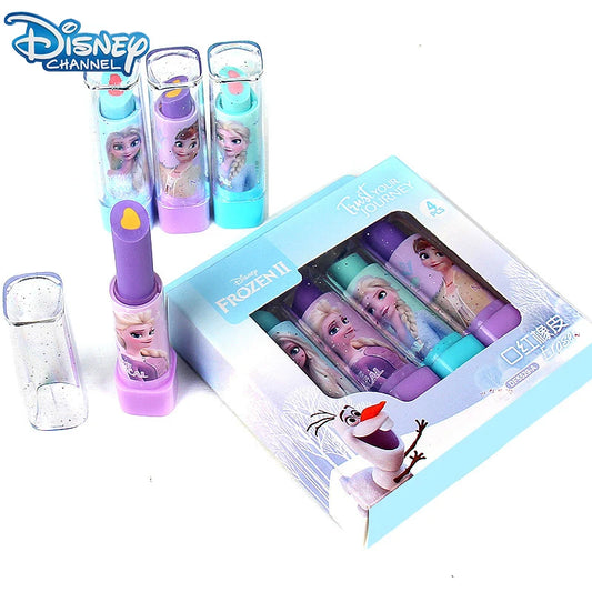 Disney Frozen Elsa Lipstick Eraser Set Cute Cartoon Children Eraser Party Gift Interesting Creativity Birthday Gift