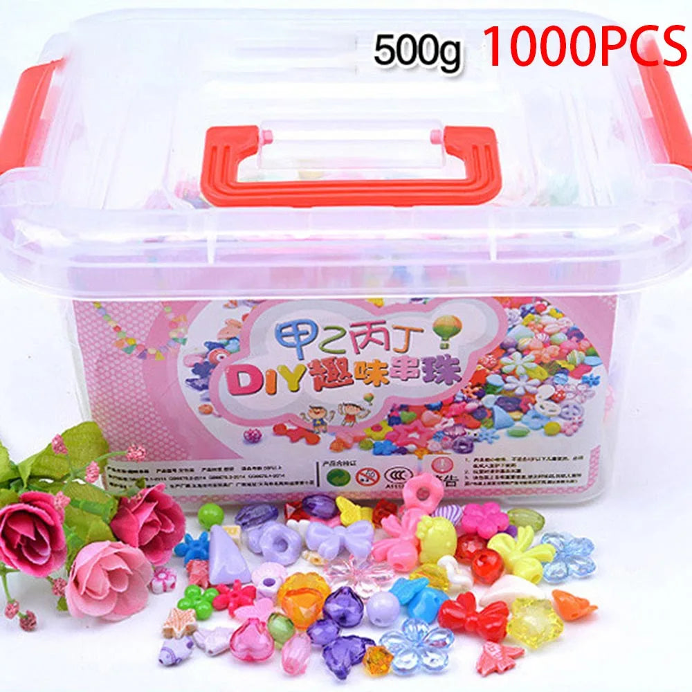 1000Pcs DIY Handmade Beaded Toy With Storage Box Creative Girl Jewelry Bracelet Jewelry Making Toys Educational Children Gift