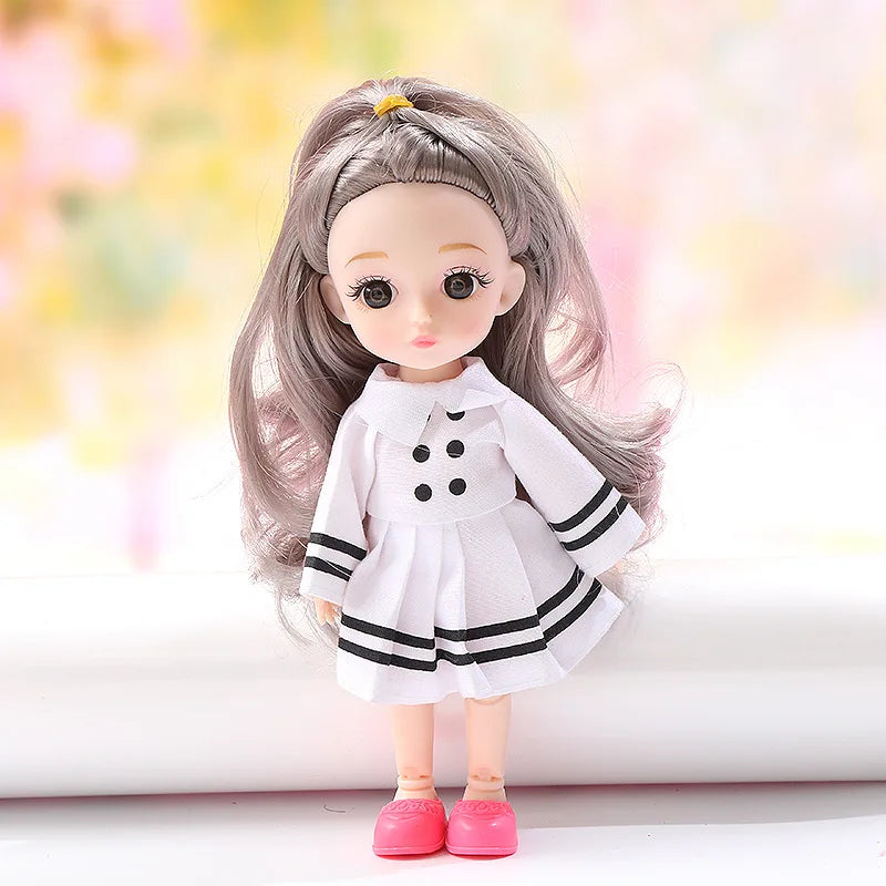 16cm BJD Doll 1/12 With Clothes and Shoes DIY Movable 13 Joints Fashion Cute Princess Figure Girl Gift Child Toys