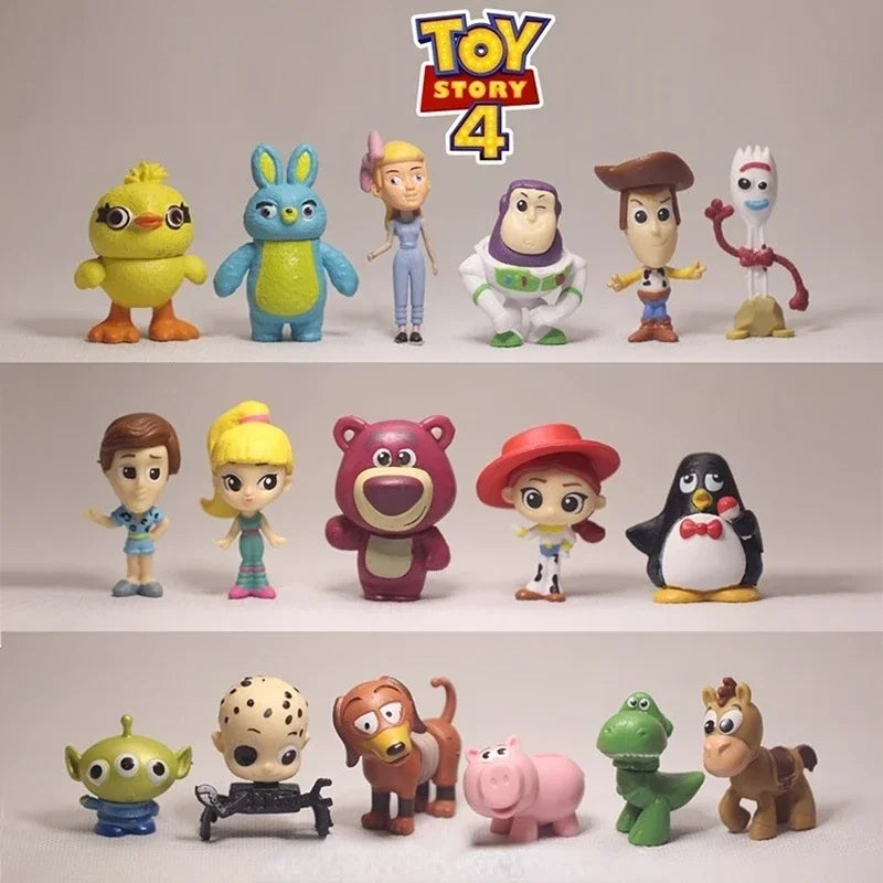 17Pcs/7PcS/Set Toy Story 4 Action Figure Toys Woody Jessie Buzz Lightyear Forky Pig Bear Figura Model Doll Figurine Boys Gifts