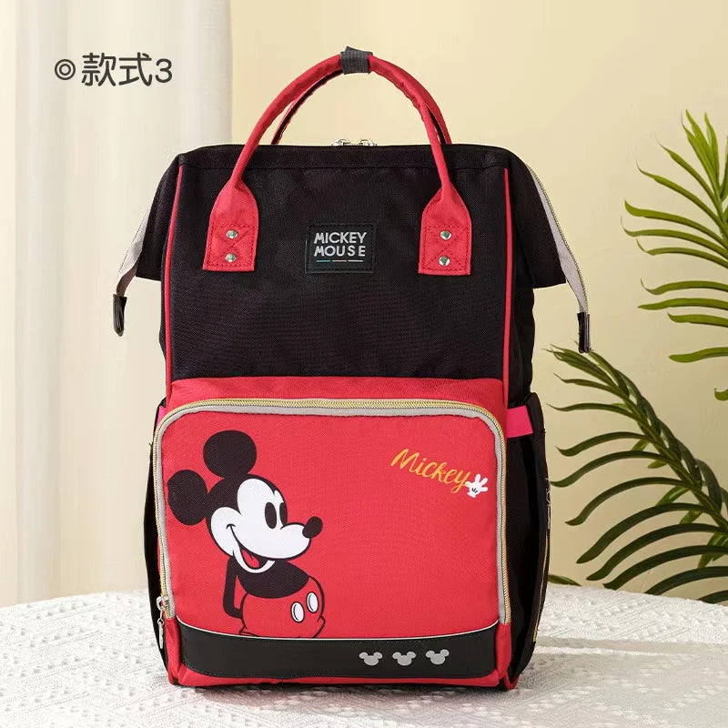 Disney Mickey Original New Diaper Bag Backpack Luxury Brand Baby Diaper Bag Large Capacity Multi-Function Cartoon Baby Bag