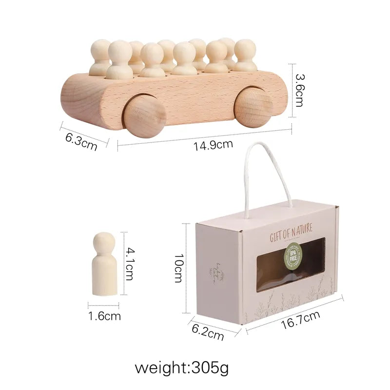 Wooden Train Birthday Toy  Montessori Toys Baby Educational Toys  Wooden Trolley  Baby Learning Toys  Number of Wood Baby's Toys